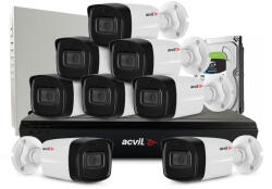 Acvil Sistem supraveghere exterior middle Acvil Pro ACV-M8EXT40-5M-V2, 8 camere, 5 MP, IR 40 m, 2.8 mm, HDD 1TB (ACV-M8EXT40-5M-V2)