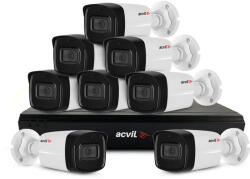 Acvil Sistem supraveghere exterior basic Acvil Pro Starlight ACV-B8EXT40-2MP, 8 camere, 2 MP, IR 40 m, 2.8 mm, audio prin coaxial (ACV-B8EXT40-2MP)