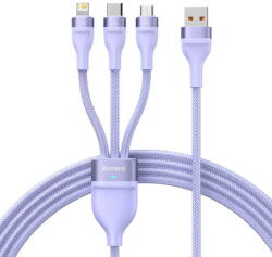 Baseus 3in1 USB Flash II Series, USB-C + micro USB + Lightning, 66W, 1.2m (Purple) (27123) - vexio