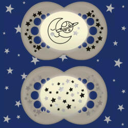 MAM Original Astro éjszakai cumi dupla 6h+ (2022) - Fehér-Fekete holdacska - pindurka