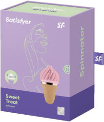 Satisfyer Lay-On Sweet Treat forgófejes csiklóizgató (rózsaszín/barna) - ovszer-vasarlas