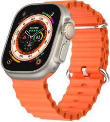 Utángyártott iKi Apple Watch 45mm / 44mm / 42mm / Ultra 49mm Óceán szilikon szíj - narancssárga