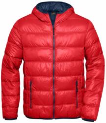 James & Nicholson Férfi könnyű pelyhes kabát JN1060 - Piros / sötétkék | XL (1-JN1060-1701312)