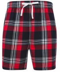 SF (Skinnifit) Férfi flanel pizsama rövidnadrág - Piros / sötétkék | XL (SF082-1000290933)