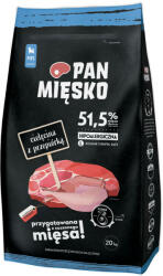 Pan Mięsko PAN MIĘSKO Borjúhús fürjjel kölyökkutyáknak L 20kg