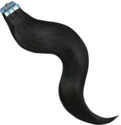 HairExtensionShop TAPE IN Ragasztócsíkos Póthaj Standard Koromfekete Színben 50cm (Szín #1) (RT501)