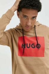 HUGO BOSS pamut melegítőfelső bézs, férfi, nyomott mintás, kapucnis - bézs L - answear - 26 990 Ft