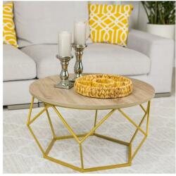 HowHomely Kávéasztal DIAMOND 40x70 cm arany/barna 10-1562-70-GDO-MDF (DD0445)