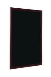 Krétás információs tábla, fekete felület, 45x60 cm, cseresznyefa színű keret (VVBI03) - iroda24