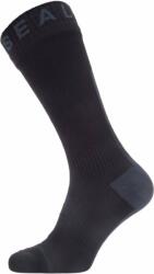 Sealskinz Waterproof All Weather Mid Length Sock with Hydrostop Black/Grey S Kerékpáros zoknik