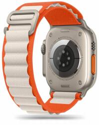 Utángyártott iKi Apple Watch 45mm / 44mm / 42mm / Ultra 49mm Alpesi szövet szíj - narancssárga/bézs