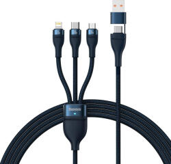 Baseus Flash Series 2 Lightning - USB-C - Micro-USB - USB-A kábel 100W 1, 2m - kék