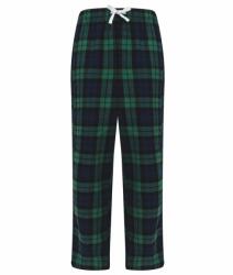 SF (Skinnifit) Pantaloni de pijama din flanelă pentru copii - Albastru închis / verde | 7-8 ani (SM083-1000294215)