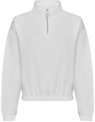 Just Hoods Bluză de damă crop top cu fermoar - Albă arctică | M (JH037-1000326871)