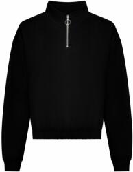 Just Hoods Bluză de damă crop top cu fermoar - Neagră | XL (JH037-1000326879)