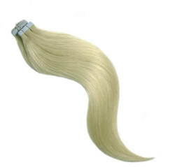 HairExtensionShop TAPE IN Ragasztócsíkos Póthaj Standard Platinaszőke Színben 55cm (Szín #613) (RT55613)