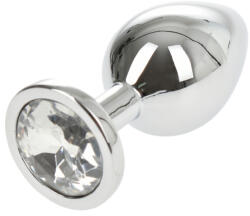 Passion Labs Dop Anal Metallic Buttplug, Medium, Argintiu/Transparent, Passion Labs