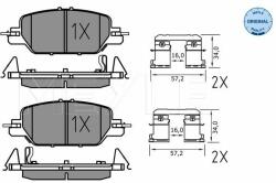 MEYLE set placute frana, frana disc MEYLE -ORIGINAL: True to OE. 025 228 5216 (025 228 5216)