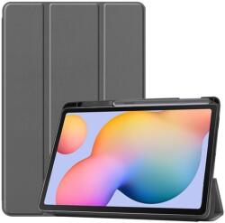 Gigapack Tok álló, bőr hatású (aktív FLIP, oldalra nyíló, TRIFOLD asztali tartó funkció, S Pen tartó) SZÜRKE Samsung Galaxy Tab S6 Lite 10.4 WIFI (SM-P610) 2020, Samsung Galaxy Tab S6 Lite 10.4 LTE (GP-96660)