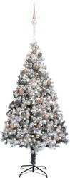 vidaXL Műkarácsonyfa LED fényekkel és gömb szettel 210 cm (3077869)