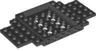 LEGO® 65634c11 - LEGO fekete jármű alváz 6 x 12 x 1 méretű, 5 x 4 méretű süllyesztett középrésszel, sima alj (65634c11)