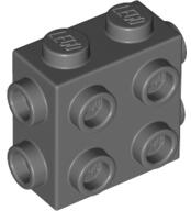 LEGO® 67329c85 - LEGO sötétszürke kocka 1 x 2 x 1 2/3 méretű, bütykökkel 3 oldalán (67329c85)