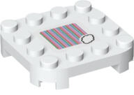 LEGO® 66792pb001c1 - LEGO fehér lap 4 x 4 méretű, lekerekített sarkokkal, négy lábbal, Marioval szkennelhető felhő matricával (66792pb001c1)