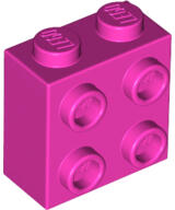 LEGO® 22885c47 - LEGO sötét rózsaszín kocka 1 x 2 x 1 2/3 méretű oldalán 4 bütyökkel (22885c47)