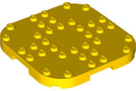LEGO® 66790c3 - LEGO sárga lap 8 x 8 méretű, lekerekített sarkokkal, négy lábbal (66790c3)