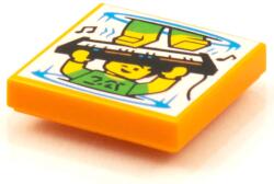 LEGO® 3068bpb1592c4 - LEGO narancssárga csempe 2 x 2 méretű, portálon át játszó zongorista mintával (3068bpb1592c4)
