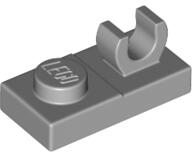 LEGO® 44861c86 - LEGO világosszürke lap 1 x 2 méretű vízszintes O klipsszel (44861c86)