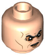 LEGO® 3626cpb2871c90 - LEGO világos bőrszinű minifigura kobold fej, hátoldalán vicsorgó arc mintával (3626cpb2871c90)