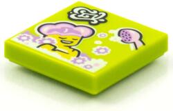 LEGO® 3068bpb1585c34 - LEGO lime csempe 2 x 2 méretű, habfürdőző minifigura hölgy mintával (3068bpb1585c34)