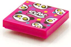 LEGO® 3068bpb1536c71 - LEGO magenta csempe 2 x 2 méretű, panda mintákkal (3068bpb1536c71)