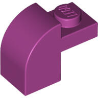 LEGO® 6091c71 - LEGO magenta kocka 1 x 2 x 1 1/3 méretű, íves tetővel (6091c71)