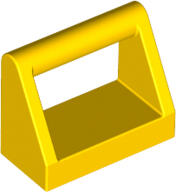 LEGO® 2432c3 - LEGO sárga csempe 1 x 2 méretű, fogantyúval (2432c3)