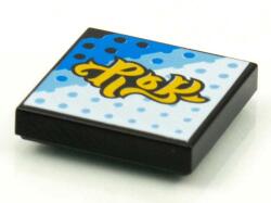 LEGO® 3068bpb1610c11 - LEGO fekete csempe 2 x 2 méretű, kék alapon sárga album cím mintával (3068bpb1610c11)