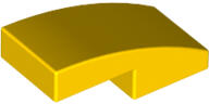 LEGO® 11477c3 - LEGO sárga kocka íves, 2 x 1 méretű, sima (11477c3)