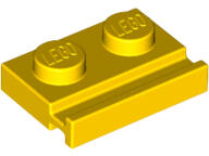 LEGO® 32028c3 - LEGO sárga lap 1 x 2 méretű, hosszanti sínnel (32028c3)