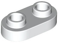 LEGO® 35480c1 - LEGO fehér lap 1 x 2 méretű, lekerekített, lyukas bütykökkel (35480c1)