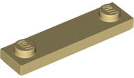 LEGO® 41740c69 - LEGO sötét krémszínű lap 1 x 4 méretű, 2 bütyökkel, peremmel (41740c69)