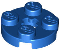 LEGO® 4032c7 - LEGO kék lap 2 x 2 méretű, kerek, x-tengely lyukkal (4032c7)