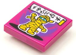 LEGO® 3068bpb1638c71 - LEGO magenta csempe 2 x 2 méretű, múmia mintával (3068bpb1638c71)