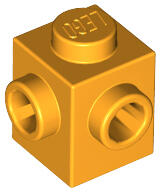 LEGO® 26604c110 - LEGO élénk világos narancssárga kocka 1 x 1 méretű egymás melletti két oldalán 2 bütyökkel (26604c110)