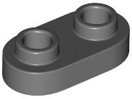 LEGO® 35480c85 - LEGO sötétszürke lap 1 x 2 méretű, lekerekített, lyukas bütykökkel (35480c85)