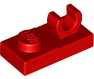 LEGO® 44861c5 - LEGO piros lap 1 x 2 méretű vízszintes O klipsszel (44861c5)