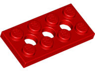 LEGO® 3709bc5 - LEGO piros technic lap 2 x 4 méretű 3 lyukkal (3709bc5)