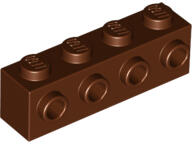 LEGO® 30414c88 - LEGO vörösesbarna kocka 1 x 4 méretű oldalán 4 bütyökkel (30414c88)