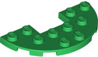 LEGO® 18646c6 - LEGO zöld lap, félkör, 3 x 6 méretű, 1 x 2 kivágással (18646c6)