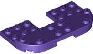 LEGO® 73832c89 - LEGO sötétlila lap lekerekített sarkokkal, 4 x 8 x 2/3 méretű 2 x 8 emelt résszel, félkör, 2 x 2 kivágással (73832c89)